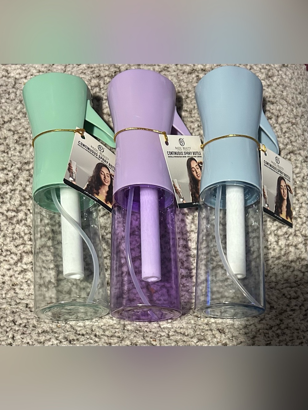 Continuous Facial Spray Bottle - Lavender, Mint & Light Blue